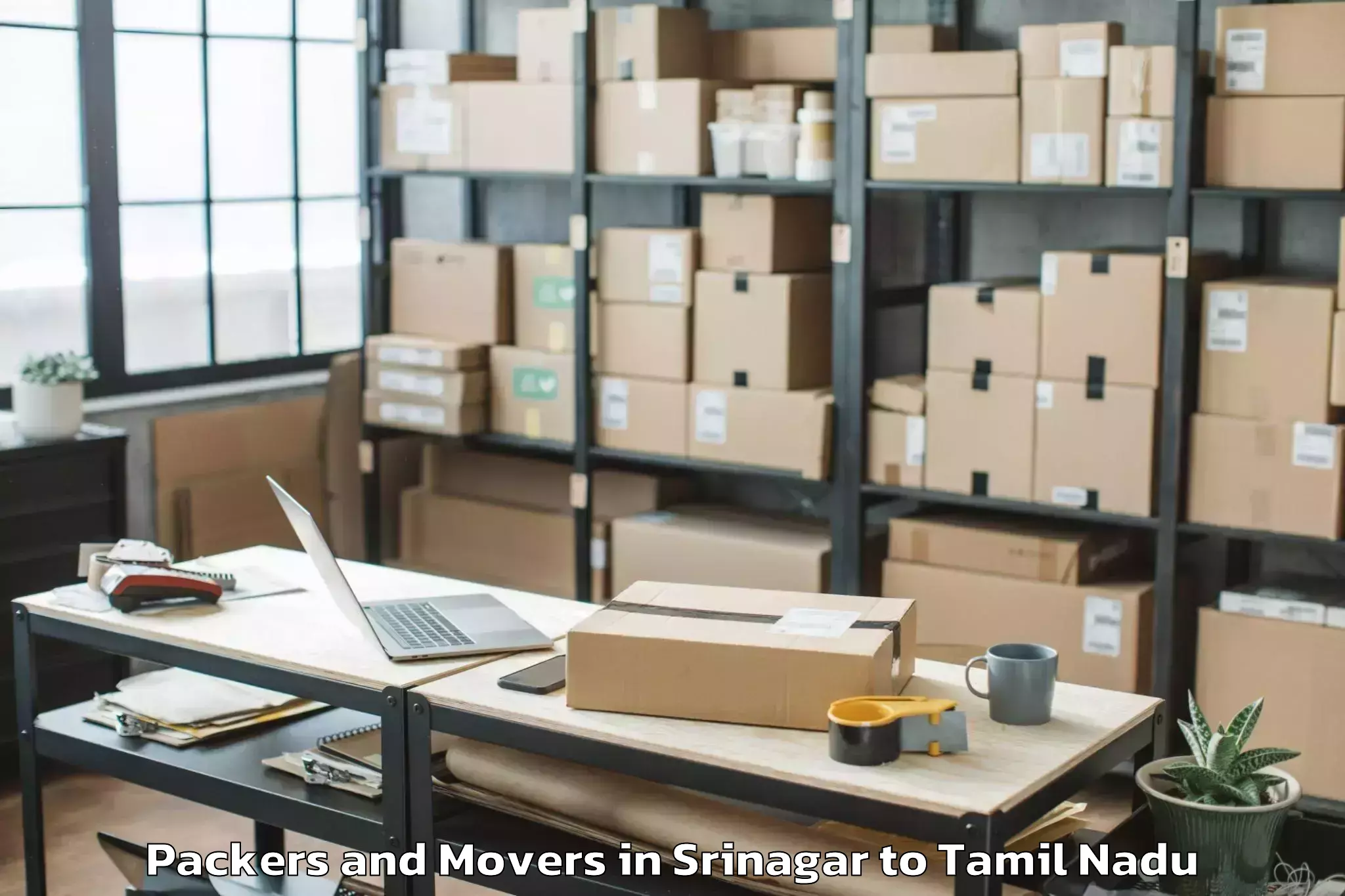 Trusted Srinagar to Adirampattinam Packers And Movers